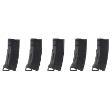 PACK OF 5 SPEED MID-CAP 130 ROUNDS M4 AEG MAG BLACK