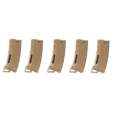 PACK OF 5 SPEED MID-CAP 130 ROUNDS M4 AEG MAG TAN